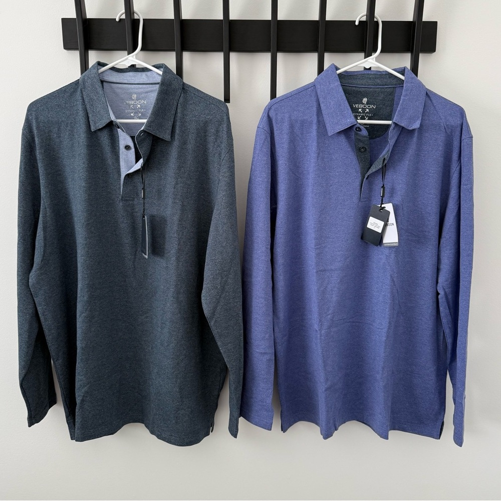 2 Men’s long sleeve polos - NEW